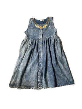 Vintage Club Z Beaded Acid Wash Denim Sleeveless Midi Dress Plus Size 1X